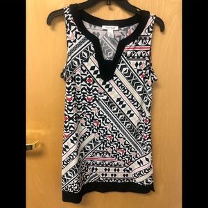 🌼3/$30🌼 WHBM black beige multi-color sleeveless tunic medium